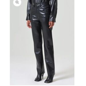 Agolde 90s Pinch Waist Recycled Leather High Waist Pants Size 28